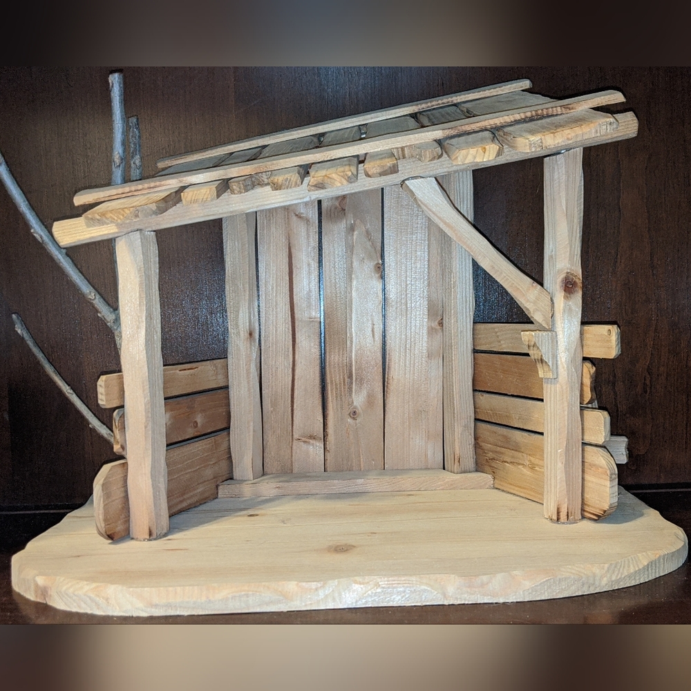 Anri 6" creche manger barn for nativity
